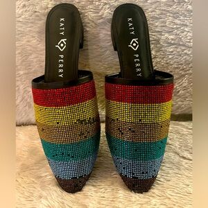 Katy Perry Rhinestone Rainbow Slide Mules, size 8 🌈
*PRICE DROPPED due to flaws